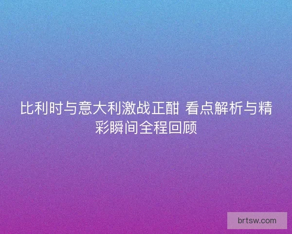 比利时与意大利激战正酣 看点解析与精彩瞬间全程回顾