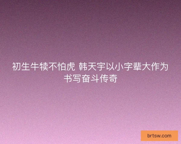 初生牛犊不怕虎 韩天宇以小字辈大作为书写奋斗传奇